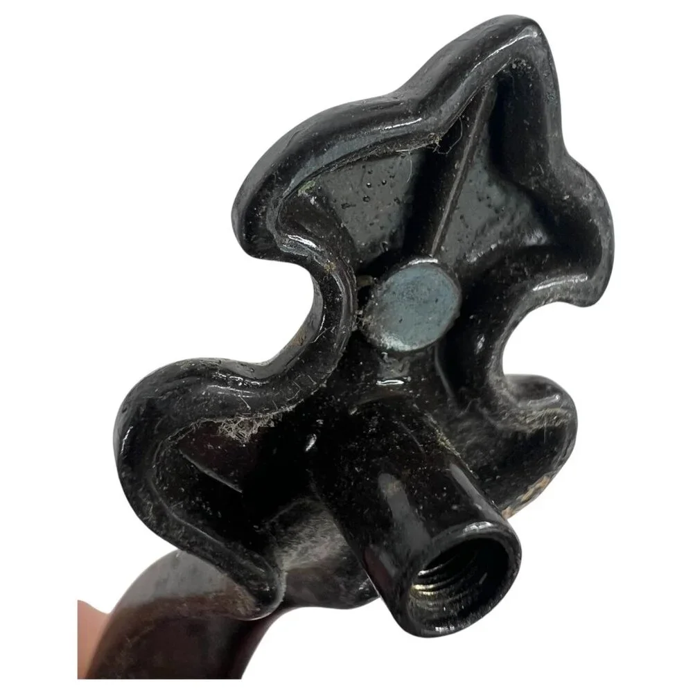Set Of 8 Vintage Brass & Black Drawer Pulls Cabinet Handle Cupboard 4 3/4” - Picture 5 of 6